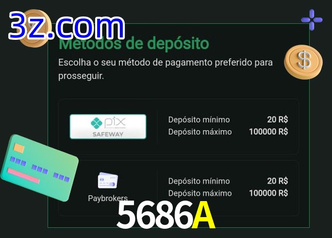 O cassino 5686A oferece uma grande variedade de métodos de pagamento